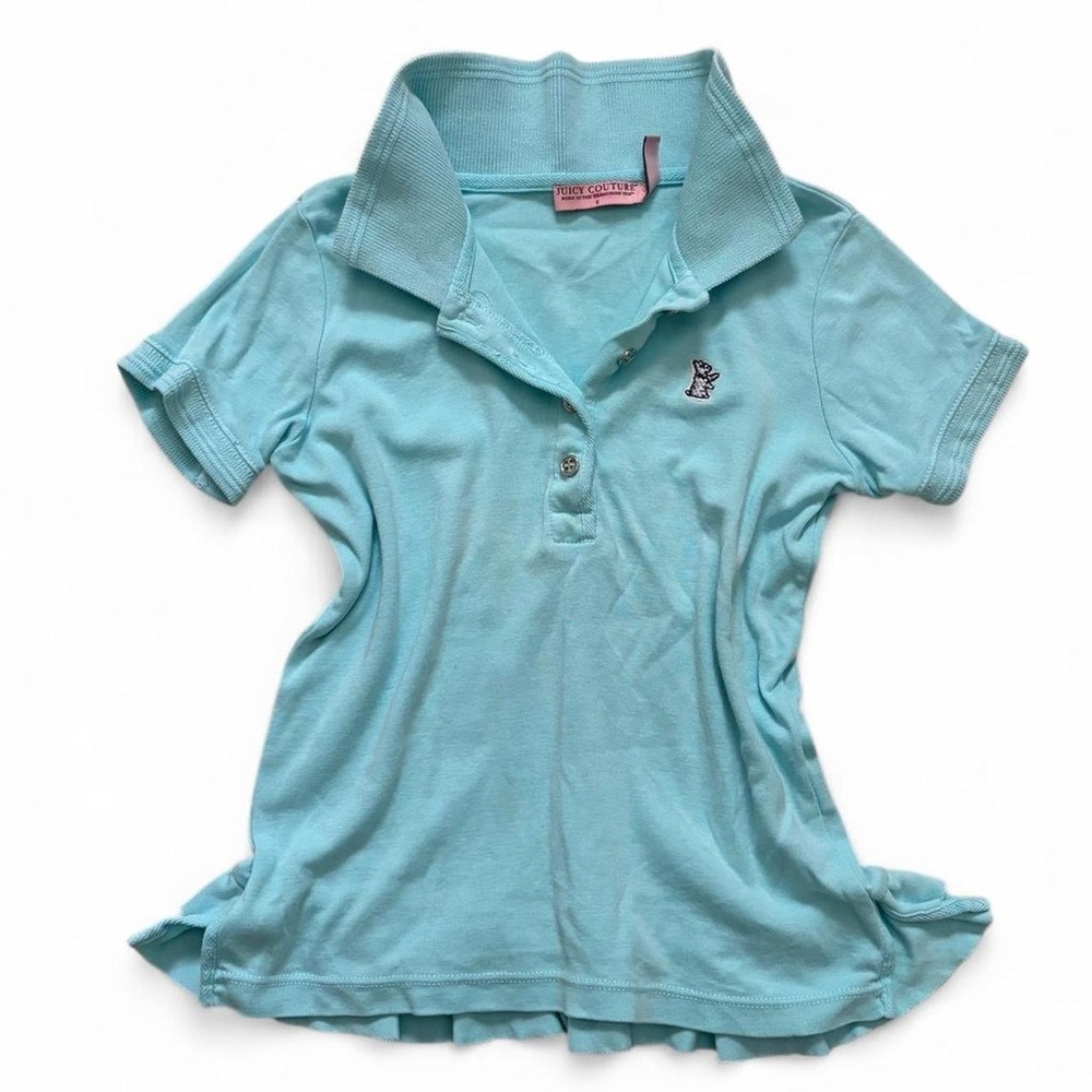 2000’s Vintage Kids Juicy Couture Ruffle Polo Shirt Socialite Popped Collar